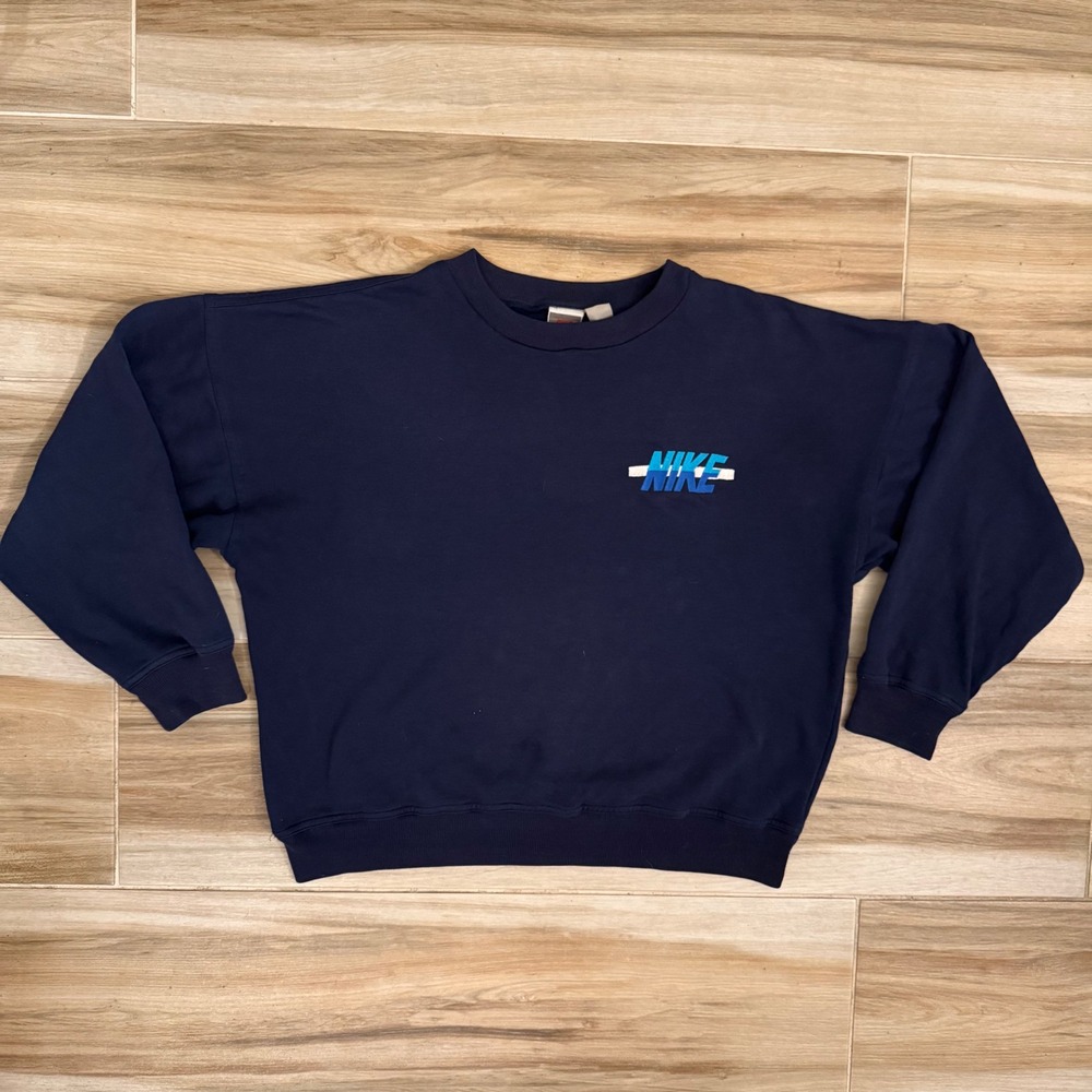 Vintage 90s Nike Silver Tag Stacked Logo Embroidered Crewneck Sweatshirt Mens M